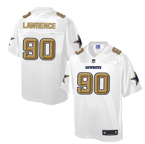 Men's Game Demarcus Lawrence Nike Jersey White - #90 Pro Line Fashion NFL Dallas Cowboys